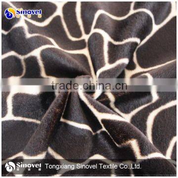 100% Polyester Animal Printed Velboa Fabric For Blanket