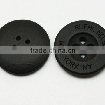 Black 4 Holes Real Wood Buttons with Logo Engraved on