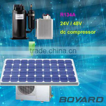 mini auto 48V compressor battery powered for solar air heater system solar cold storage of telecom tower shelter