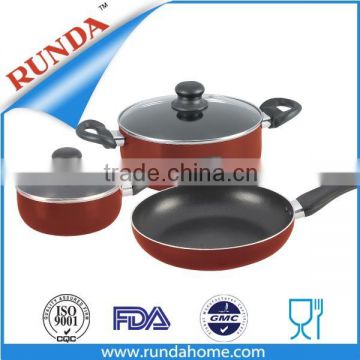 5pcs aluminium sauce pot and frypan cookware set with inner non-stick coating