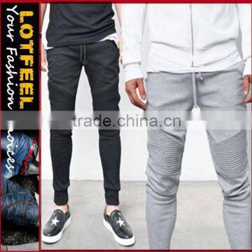 Seaming Biker Cuffed Jogger Sweatpants (LOTG207)