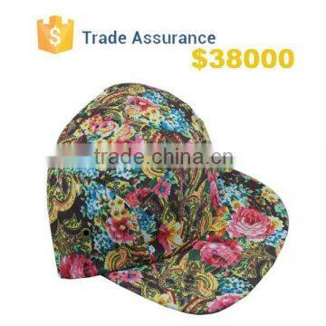 2015 Hot Sale Hip Hop 5 Panel Cap Camp Cap Women and Men Floral Blank Snapback Hat photo-4