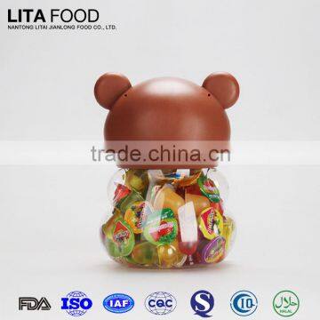 Small Plastic Candy Containers Nata de Coco Confectionery Bear Cartoon Shape Jelly Candy
