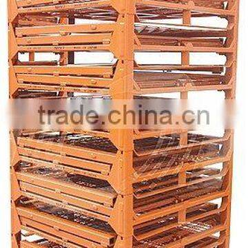 Folding/stacking mesh stillage/steel storage container