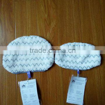 Replacement Microfiber White Mop Pads With Grey Stripe for Hard Floor Mopping and Scrubbing photo-4