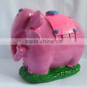 Pink artificial elephant piggy bank