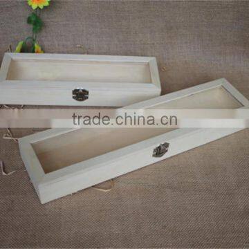 Natural Wholesale Unfinished Wooden Long Stem Rose Box With Clear Lid photo-3