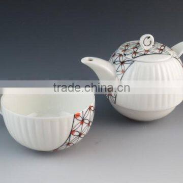 High Quality White Ceramic Chinese Tea Pot Set With Mug photo-2