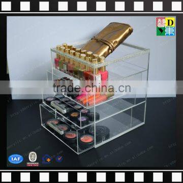 2016 Factory Price Acrylic Cosmetic Case/Acrylic Storage Box/Customized 4 tiers makeup organizer