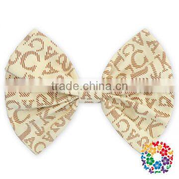 Fashion Hot Sale Blue White Stripe Seersucker Hair Bows 5" Boutique Hair Bows photo-5