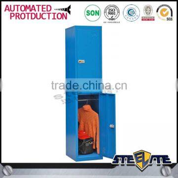 Factory direct sale clothes cupboard design steel 2 doors locker