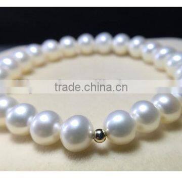 Hottest 8-9mm White Round Freshwater Pearl Love Bracelet photo-3
