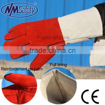 NMSAFETY Excellent quality and reasonable price leather work glove leather working gloves Two layers of cow leather