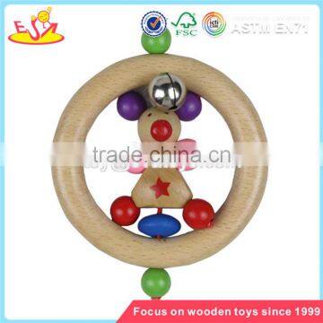 Wholesale latest kids wooden rattle toy high quality kids wooden rattle sound toy W08K012
