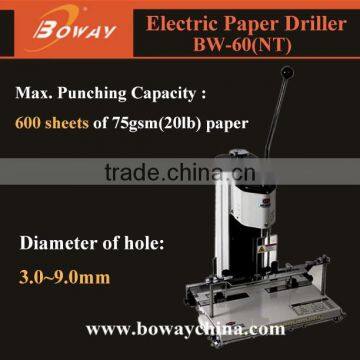 Boway service 3 to 9 mm electric drilling paper hole machine