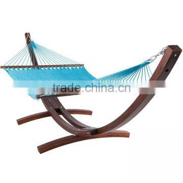 Light Blue Outdoor Double Size Polyster Rope Caribbean Hammock photo-2