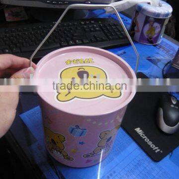 Metal Tin Bucket with Handle for Kids