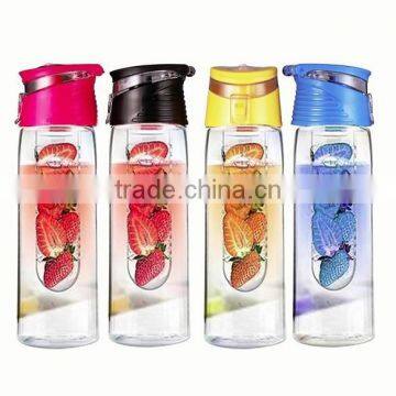 Tritan Plastic BPA Free Fruit Infuser Water Bottle Flip Top 700ml