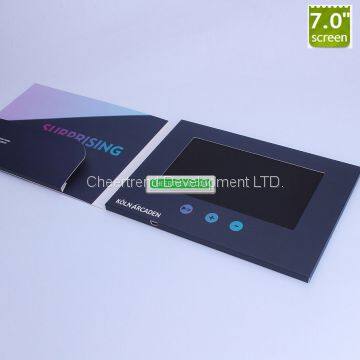 China factory supply custom video brochure with pocket for extra sheets