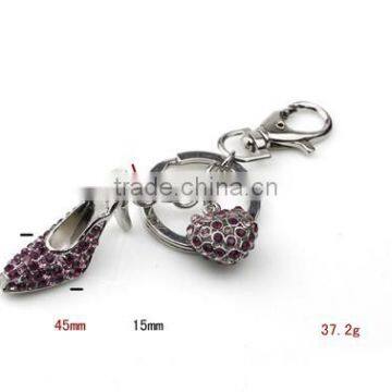 Wholesale Heart Shaped Metal Keyring Rhinestone Key Chain KY07-0006 photo-5
