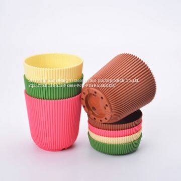 Пластиковые цветочные горшки / садовые контейнеры в форме круглой цветочной композиции размером 6 photo-3