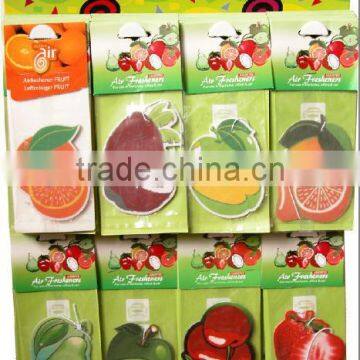 2015 cheapest fruits series paper air fresher /freshener/freshner