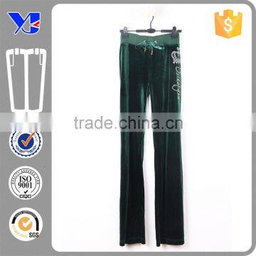 Order service logo printed adjustable waist shiny maxi velvet pants