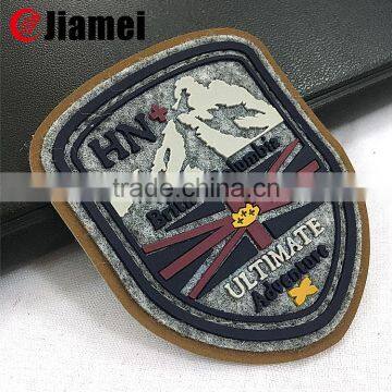 Functional bag rubber label patch silicone embossing logo fabric