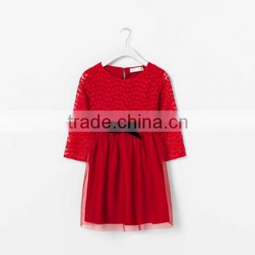 2014 Fashion Girls Lace Dress With Bow, Kids Party Wear Dresses For Boys