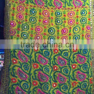 PHULKARI GEORGETTE DUPATTA SHAWL fabric , Hand embroidery 2.2 metre long