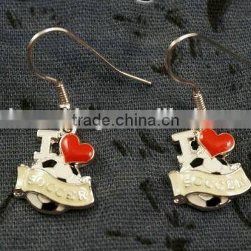 New Products 2015 fleur de lis football charm dangle earring for crowd