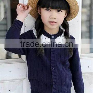 Solid black sweaters computer knitting kids girl cardigan from Duodudo Princess Chinese Sweaters Factory/manufacuters