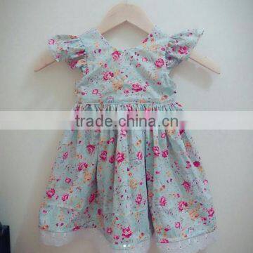 Girls Baby Frock Design Pictures Ruffle Sleeve Dress Children Cotton Vintage Dresses Baby Summer Clothing photo-4
