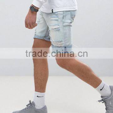 New Fashion Jeans Shorts Men Distressed Straight Pants Jeans photo-4