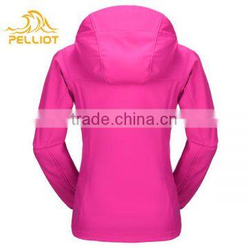 2017 Hot Sell OEM New Design Outdoor Women Hooded Softshell Jacket With Function photo-2