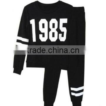 Women 1985 Printed Hoodie Pants Suit Athletic Outfits Tracksuit Sportswear Without Hood photo-5