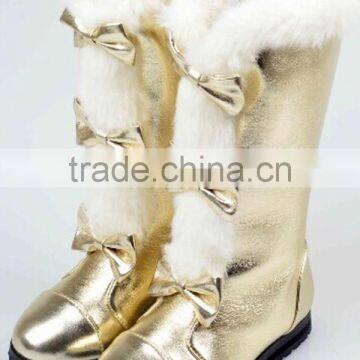 Cute Warm Leather Baby Boots Bow Style Child Boots Shoes Girls Kids Winter Boots photo-5