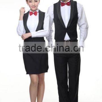 Juqian Custom High End Slim Fit Western Restaurant Waitress Tuxedo Uniform Designs photo-4