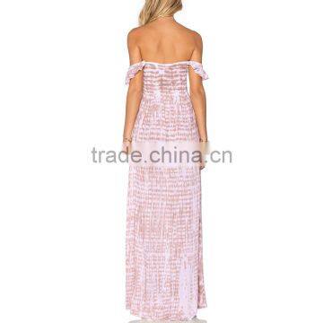 Flutter Sleeve off Shoulder Bohemian Maxi Dress Tie Dye Boho Clothing photo-2