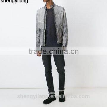 European Style Dip-dye Washed Distressed Jeans Jackets/coat for Man photo-2