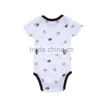 Factory Price Summer 100% Cotton Newborn Short Sleeve Bodysuit Soft Playsuit Baby Boy Romper Animal Pattern photo-2