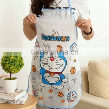 Cute Korean version of fashion waterproof anti - oil adult sleeveless Hooded cartoon kitchen aprons advertising aprons