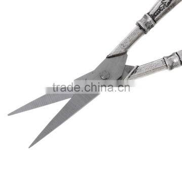 Wholesale Cheap Vintage Retro Style Antique Silver Flower Pattern Stainless Steel Scissors photo-2