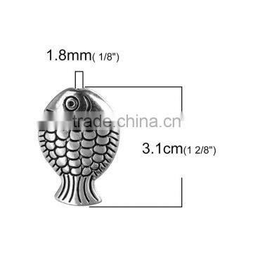 Zinc Based Alloy Spacer Beads Fish Animal Antique Silver photo-2