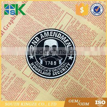 Anime COS Chapter US Homeland Security Embroidery Patch Black and White Skull Magic Badge photo-2