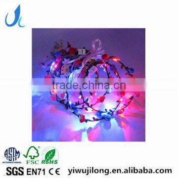 New Products Artificial Flower Head Band LED Light Rose Flower Wreath