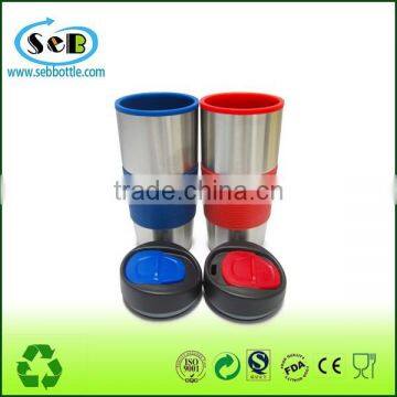 Best selling Personalized double wall Stainless Steel outer plastic inner Car/Auto Mug Travel Mug