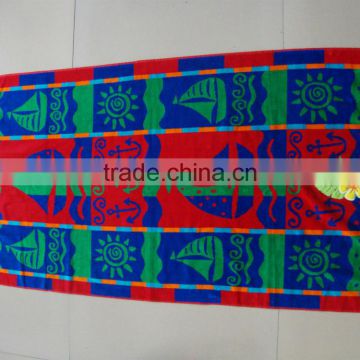 Promotional custom logo jacquard beach towel