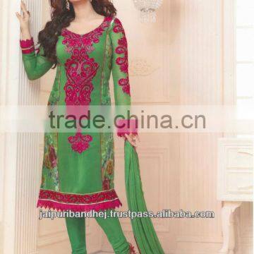 Indian Bollywood Salwar Kameez Suit From Jaipuri Bandhej