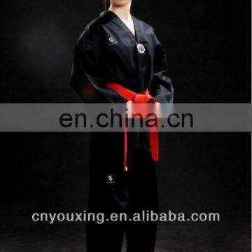 Cheapest taekwondo uniform/taekwondo clotthing/taekwondo dobok black color